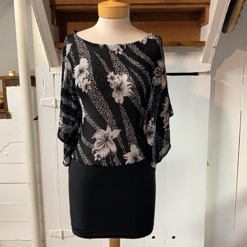 Black and white floral dress